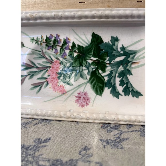 Ceramic 1990s Avon Spoon Rest Plate with Wall HangingHook - Picture 7 of 11